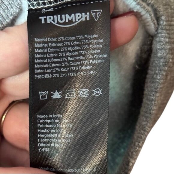 Triumph Motorcycles- Men’s Grey Crew Neck DERMONT Logo Sweatshirt Size Large - Picture 11 of 14